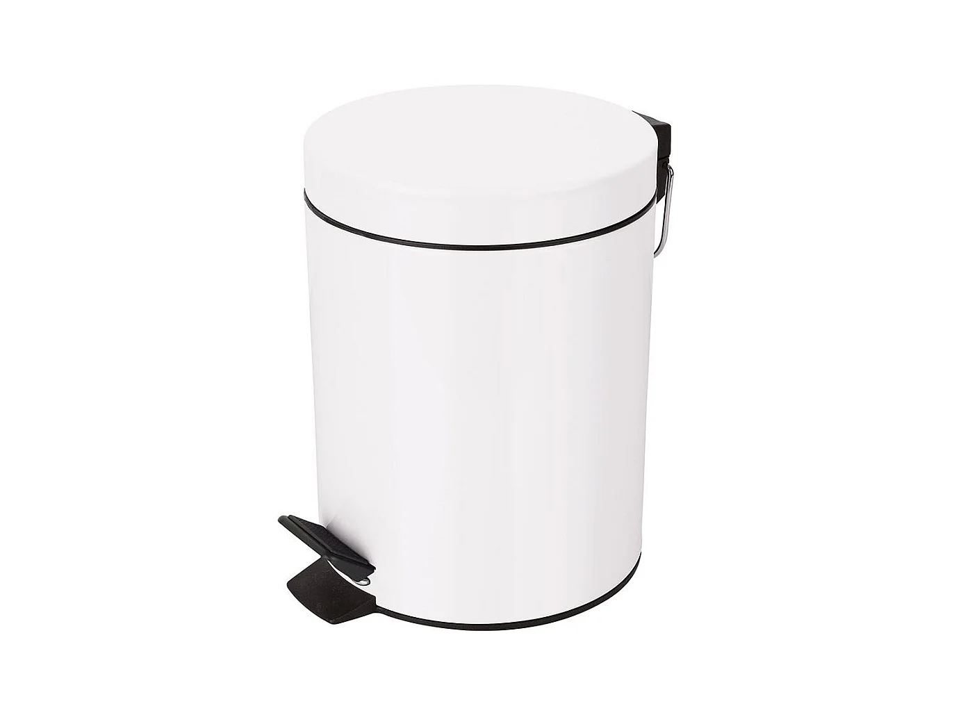 poubelle à pédale ø17 x 24,5 (3 litres), métal, blanc