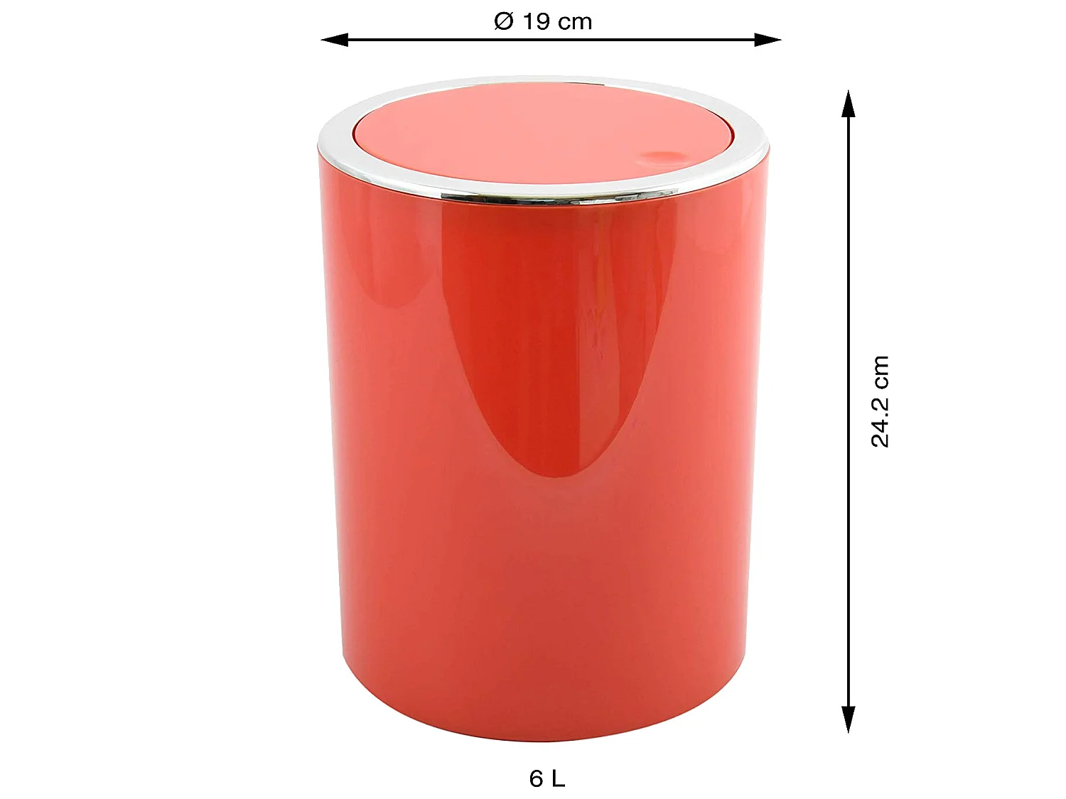 Poubelle as kamaka 6l rouge