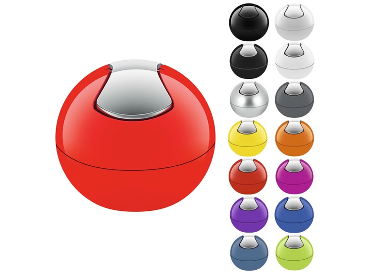 poubelle ø16 x 14 cm (1 litre), polystyrène, rouge