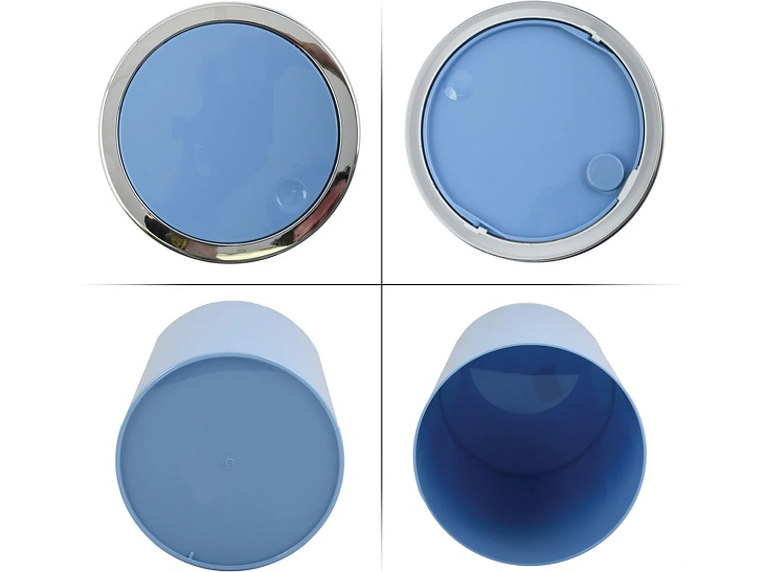 Poubelle msv 6l "kamaka" en plastique de couleur bleu pâle 20,7 x 22 x 28,1 cm