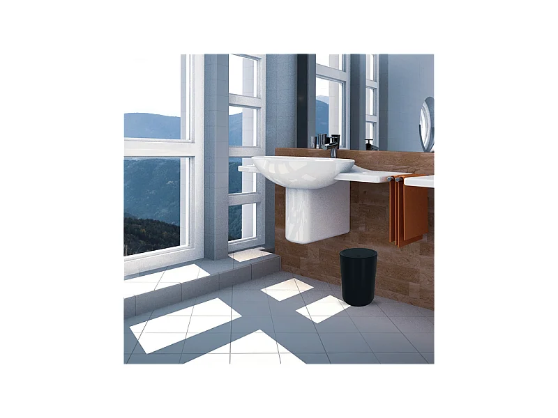 poubelle ø19 x 26 cm (5 litres), polystyrène, noir