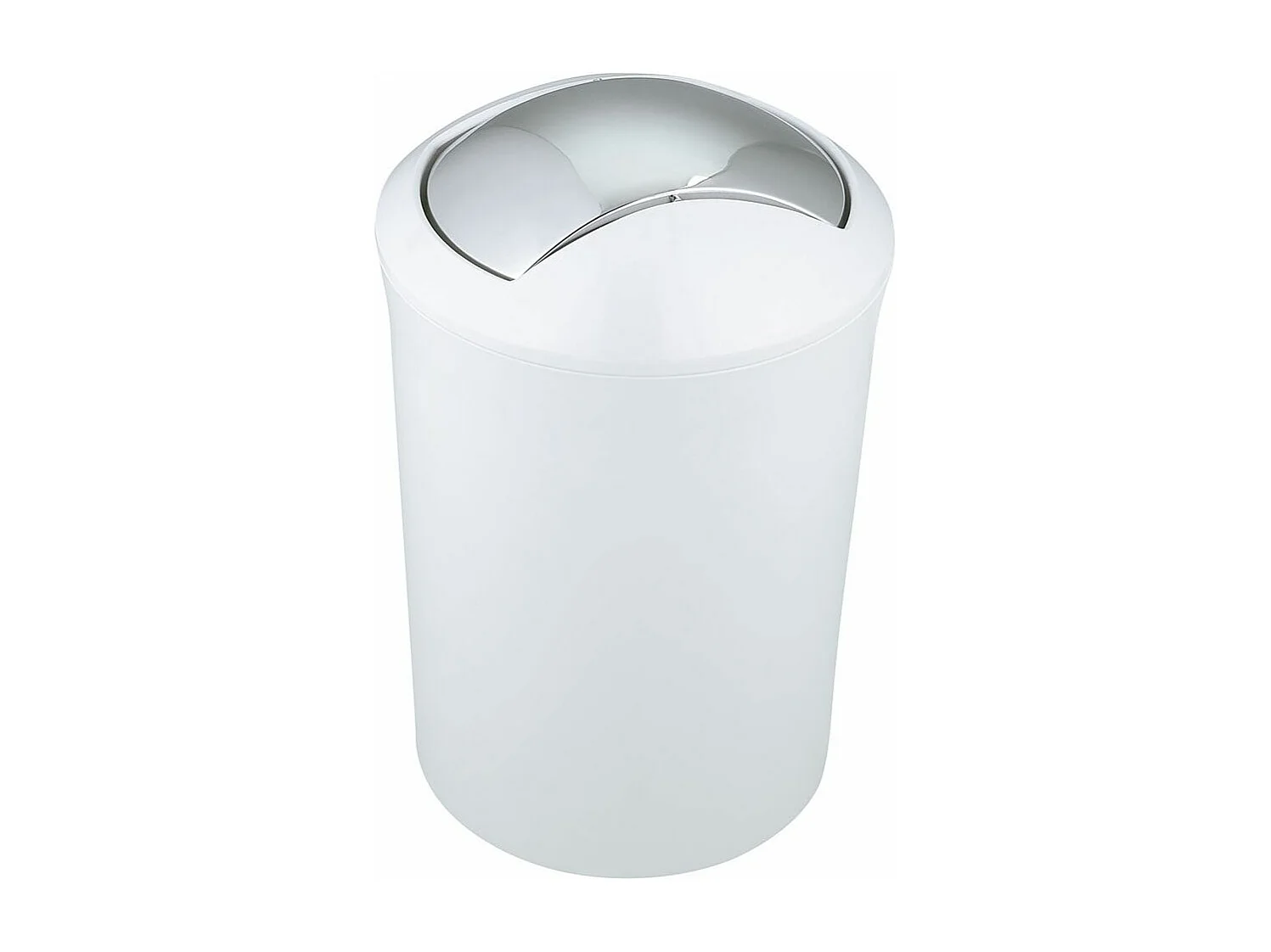 Poubelle Malibu blanche à couvercle basculant d'une capacité de 5 litres en polystyrène 20 x 20 x 20 cm.