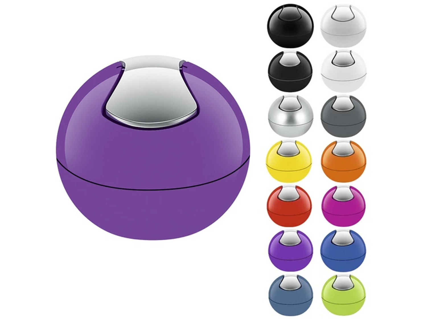 poubelle ø16 x 14 cm (1 litre), polystyrène, violet