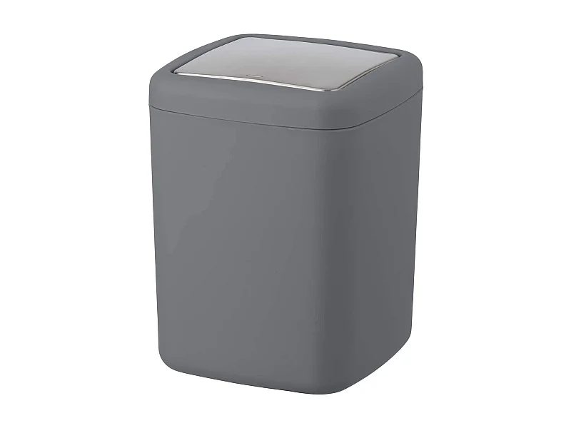 Poubelle avec couvercle à charnière, 3 litres, de couleur anthracite 15 x 20 x 15