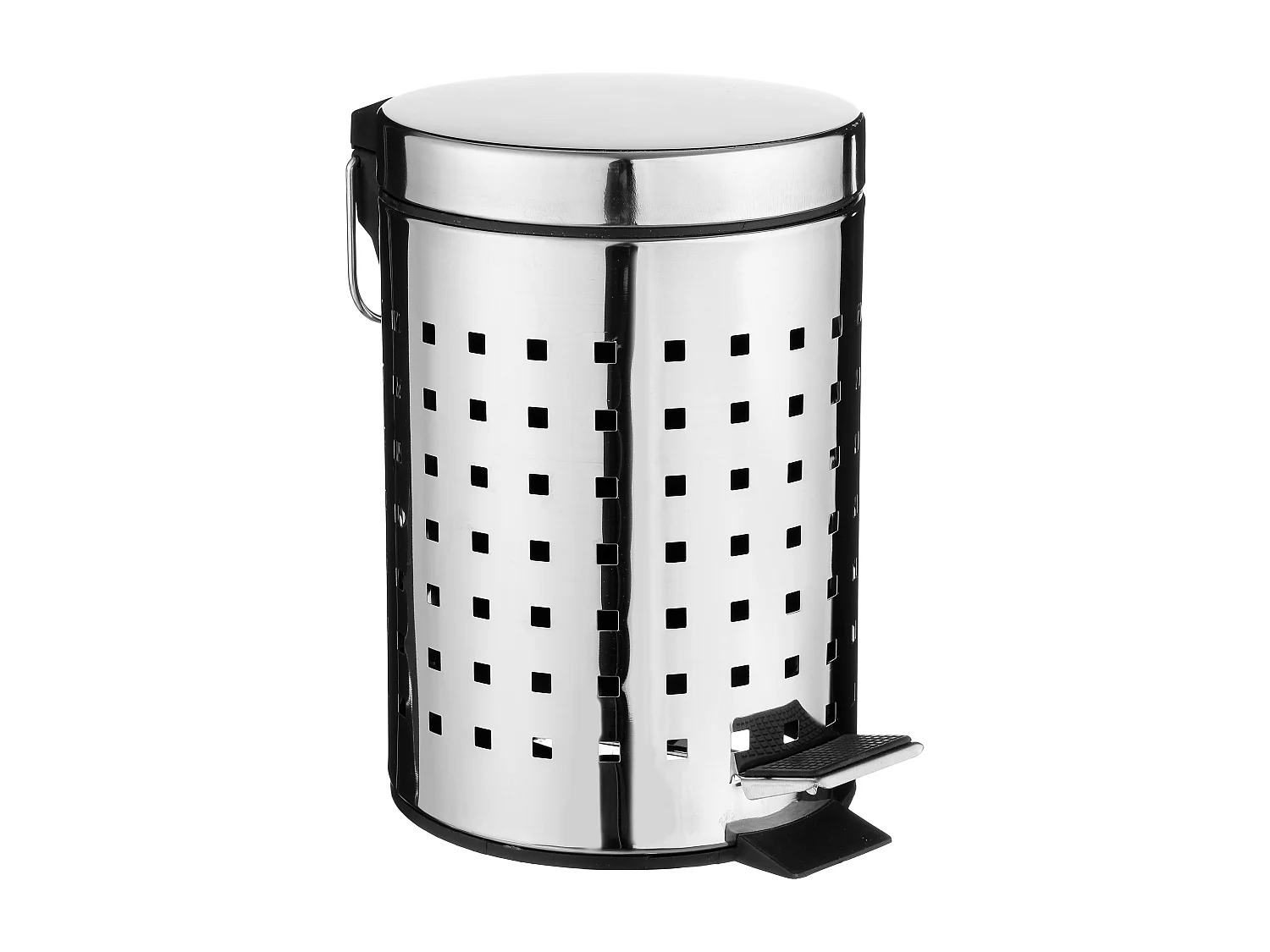 Poubelle de Salle de Bain "Cube" 3L Argent