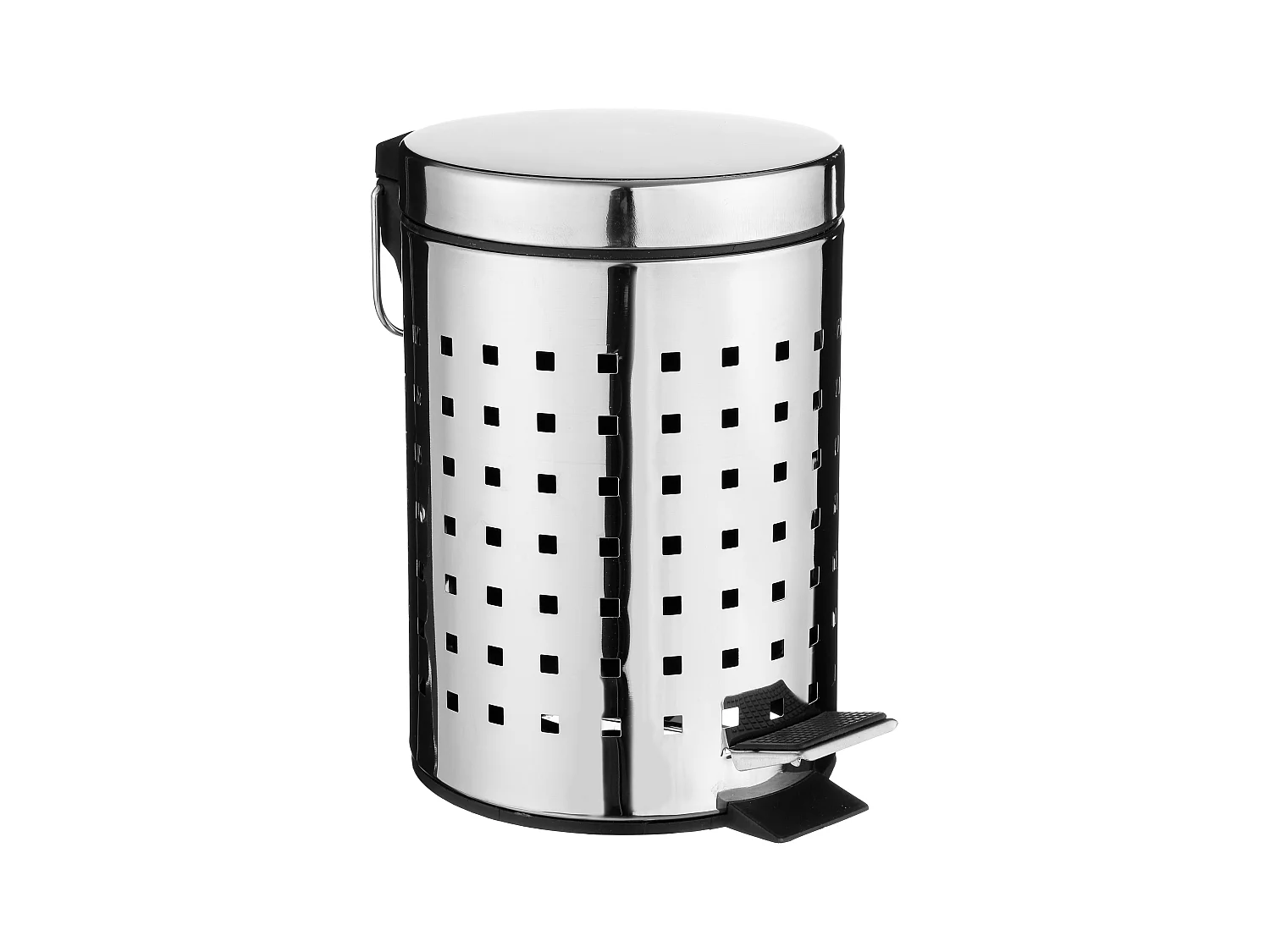 Poubelle de Salle de Bain "Cube" 3L Argent