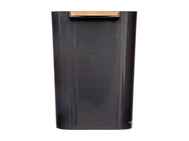Poubelle à Couvercle Bambou "Natureo" 5L Noir