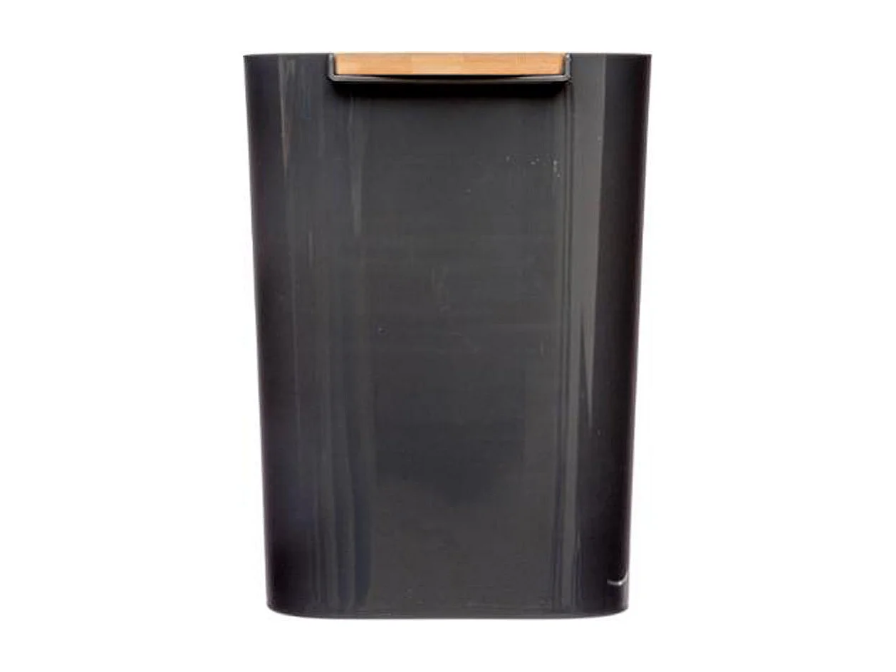 Poubelle à Couvercle Bambou "Natureo" 5L Noir
