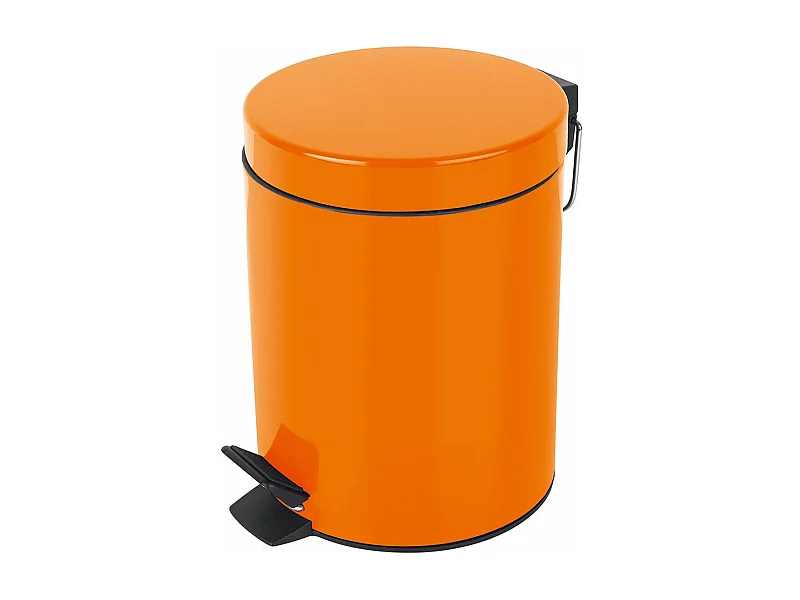 poubelle à pédale ø17 x 24,5 (3 litres), métal, orange