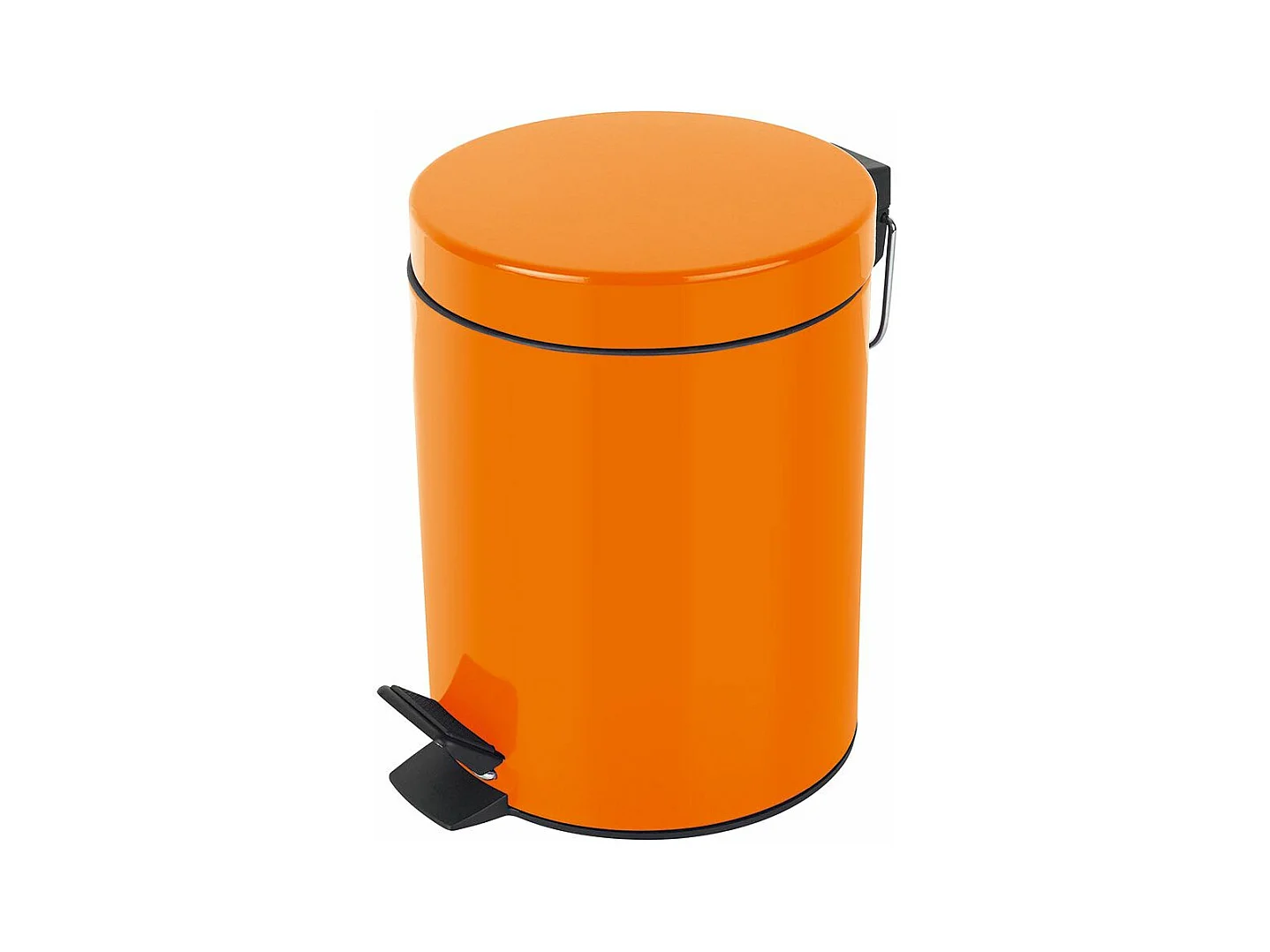 poubelle à pédale ø17 x 24,5 (3 litres), métal, orange