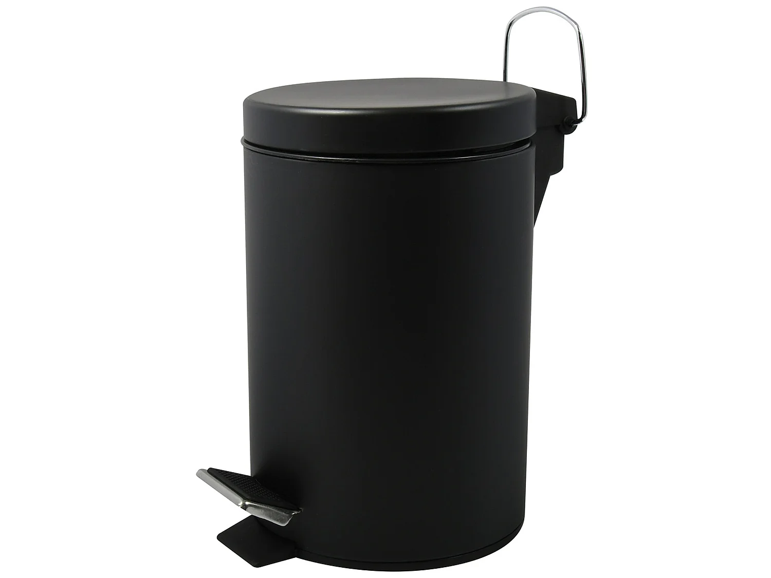 MSV Poubelle à  pédale Acier 3L Noir Mat