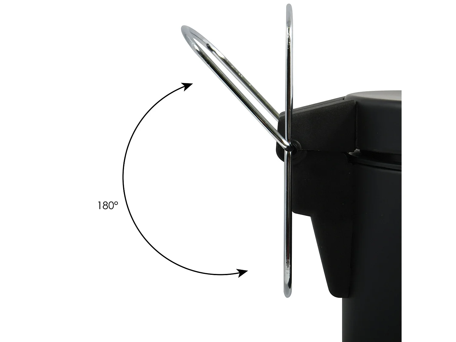 MSV Poubelle à  pédale Acier 3L Noir Mat