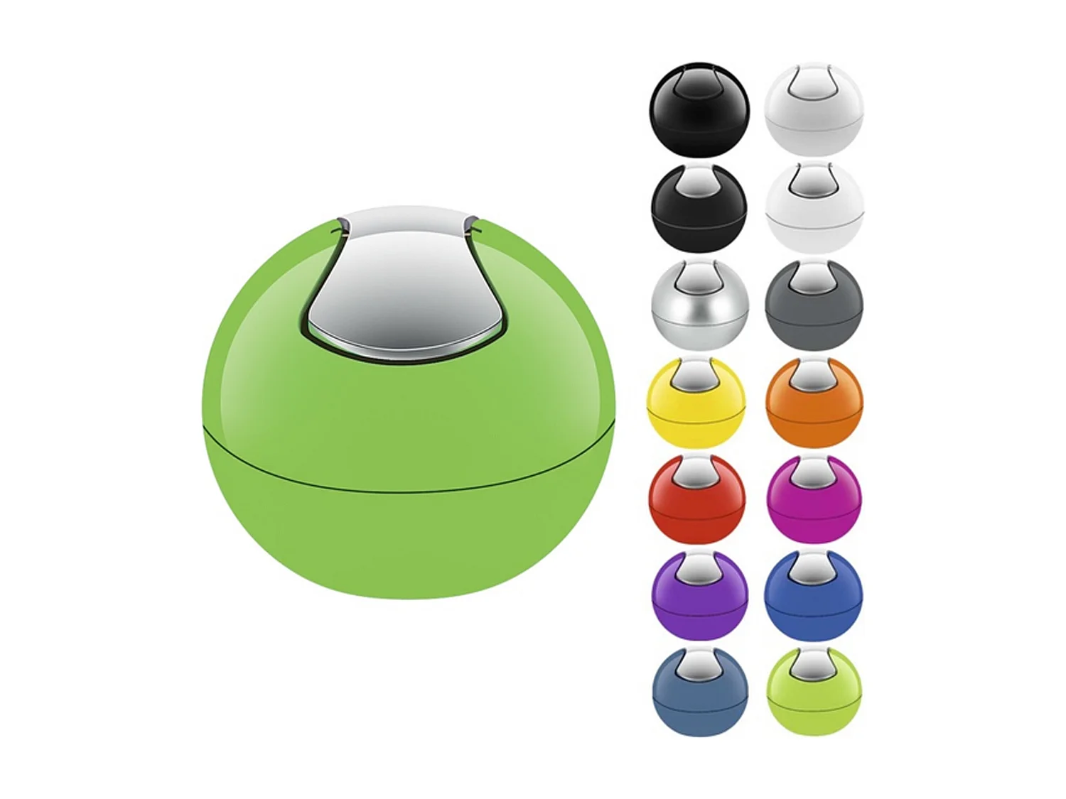 poubelle ø16 x 14 cm (1 litre), polystyrène, gris