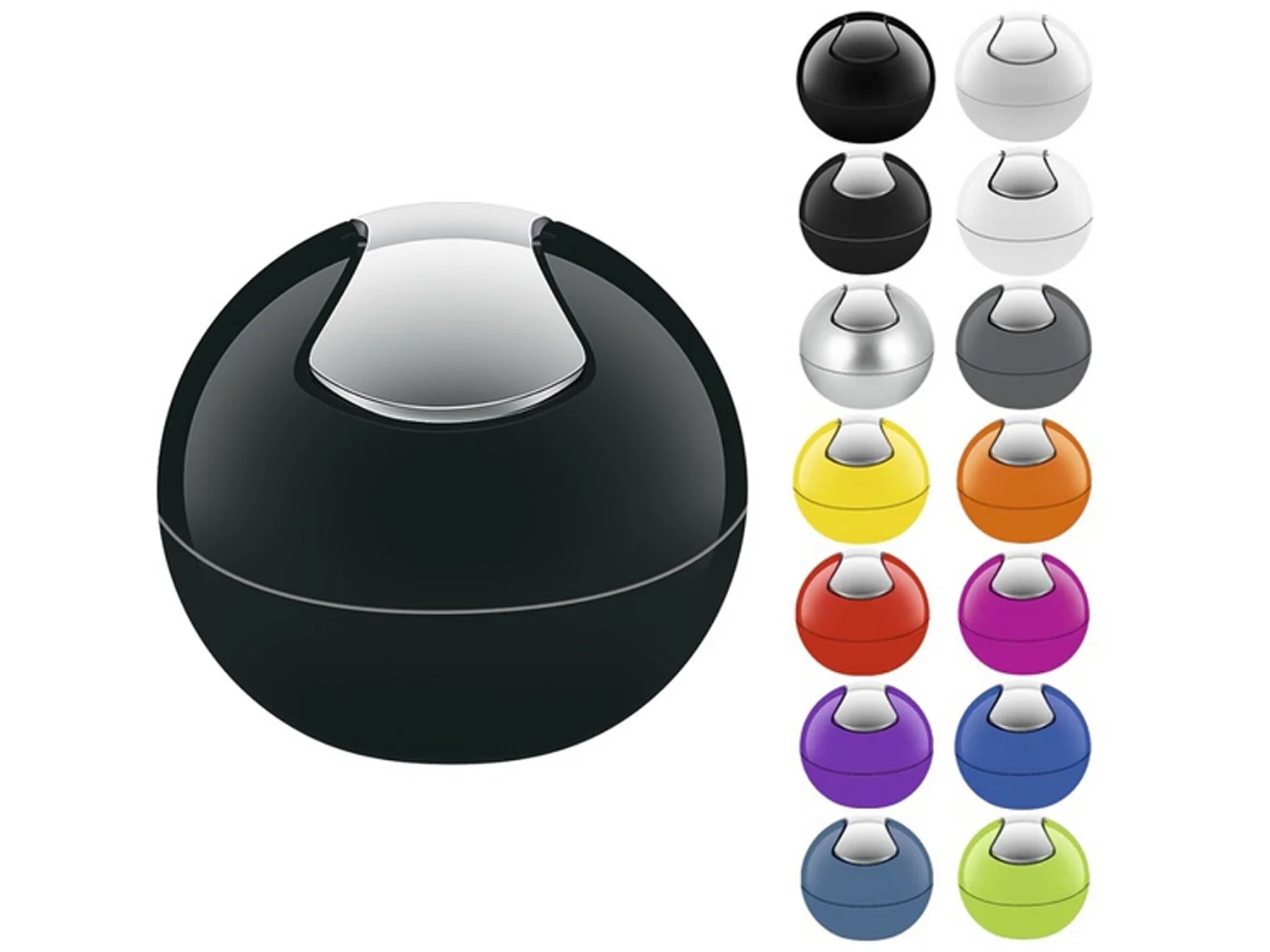 poubelle ø16 x 14 cm (1 litre), polystyrène, noir