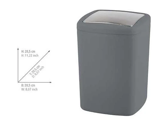 Poubelle "Barcelona" - Gris anthracite - 8,5 L