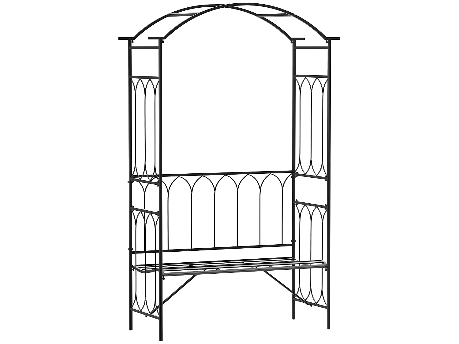 Arco de jardín negro 115x59x203cm Outsunny