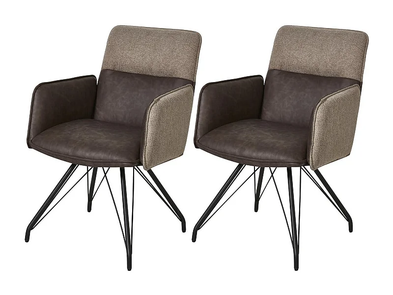 Lot de 2 Chaises Design "Libou" 87cm Taupe