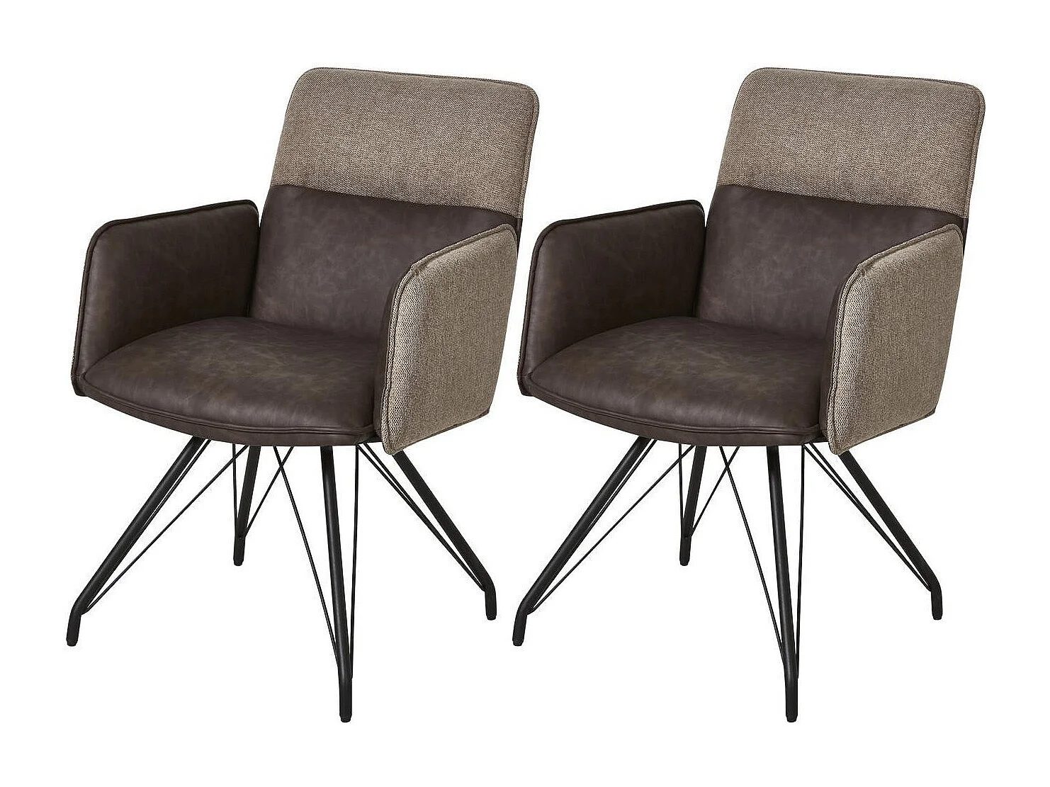 Lot de 2 Chaises Design "Libou" 87cm Taupe