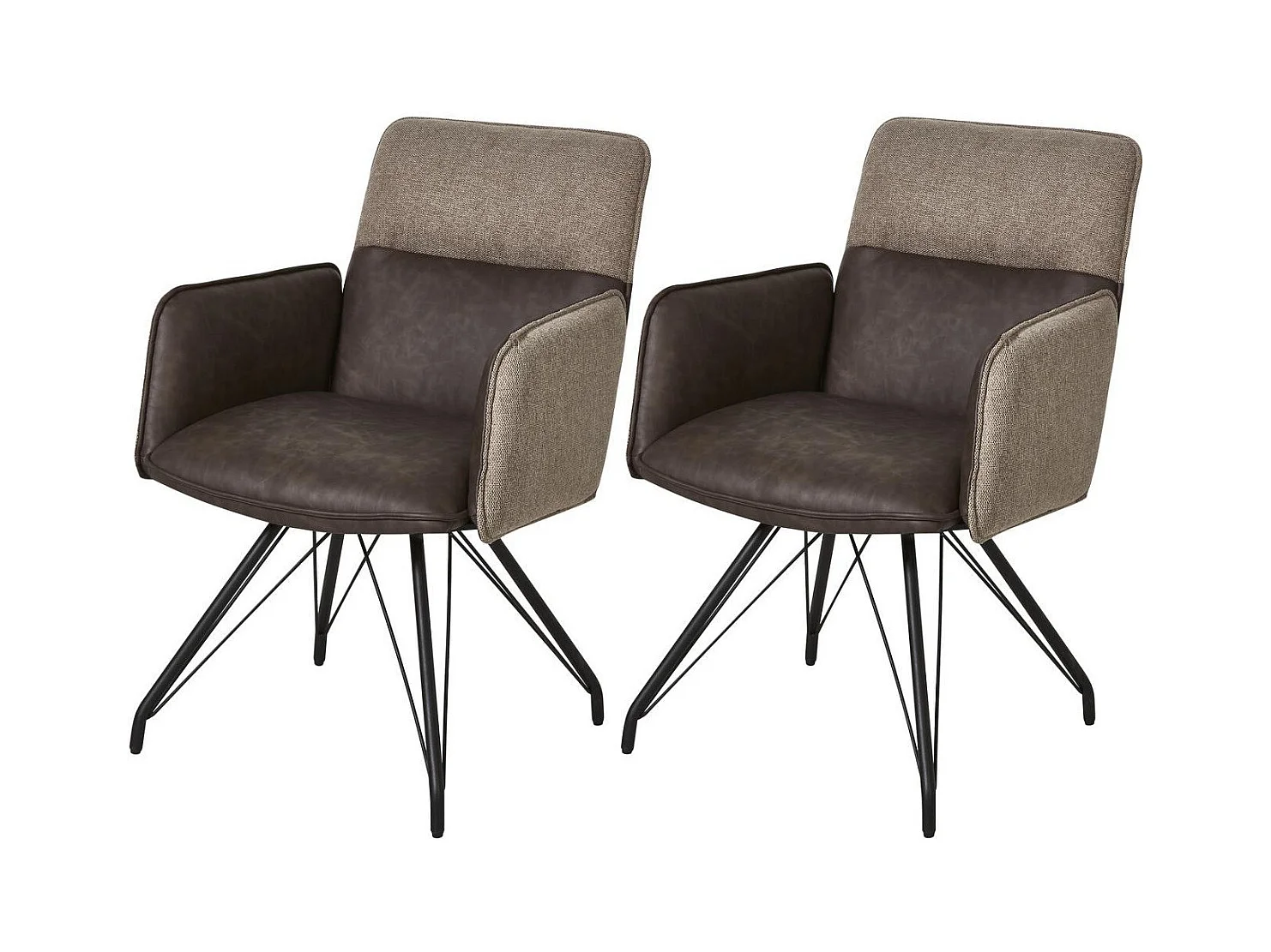 Lot de 2 Chaises Design "Libou" 87cm Taupe