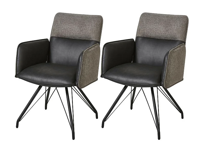 Lot de 2 Chaises Design "Libou" 87cm Gris
