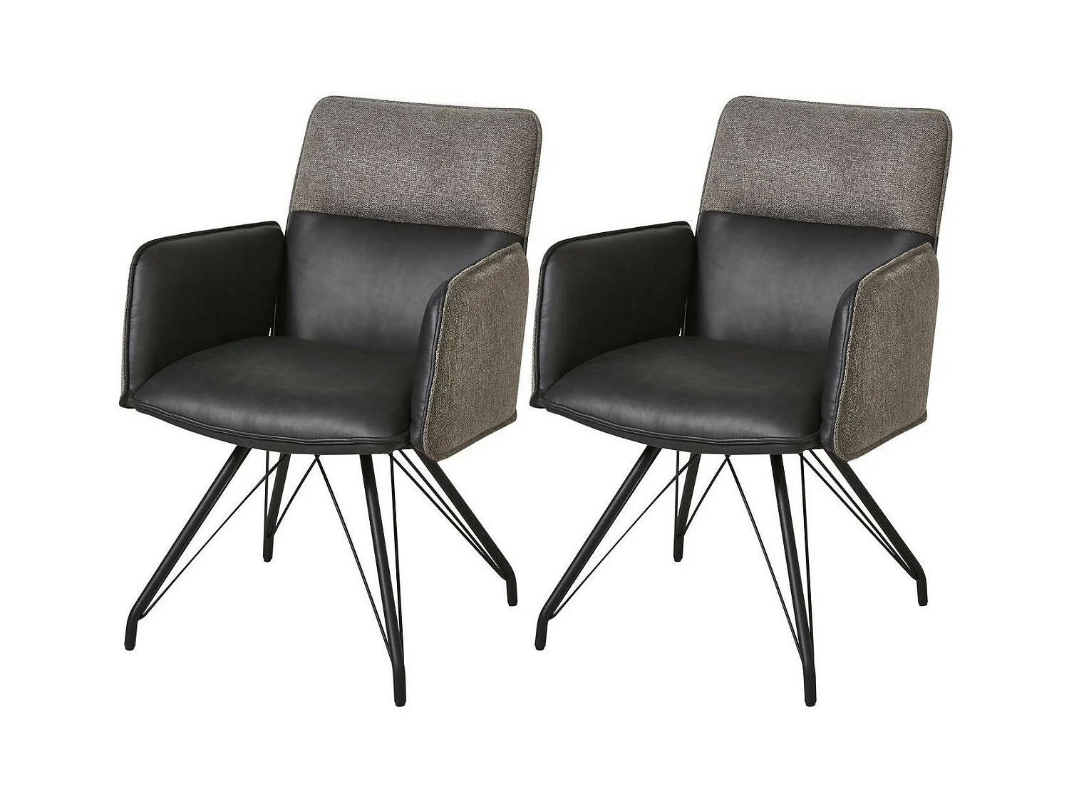 Lot de 2 Chaises Design "Libou" 87cm Gris