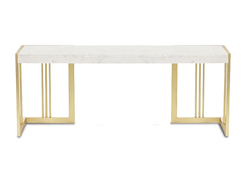 Meuble TV en Marbre Design "Cary" 140cm Blanc