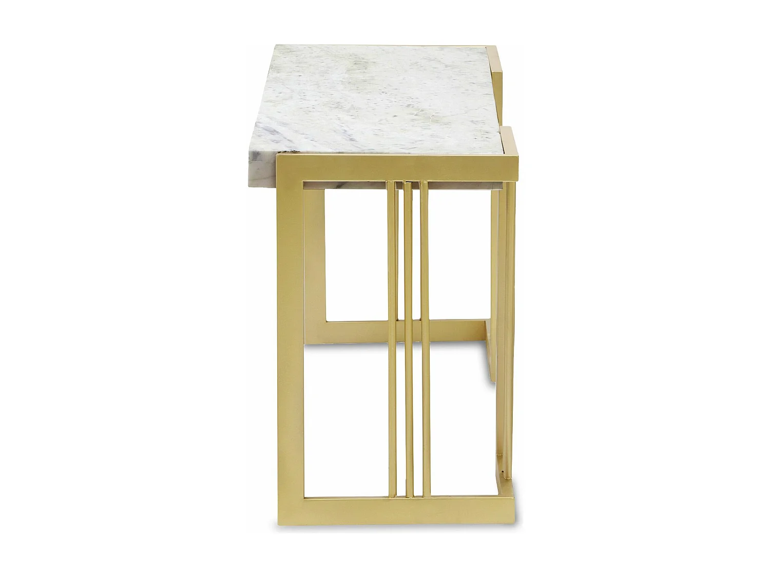 Meuble TV en Marbre Design "Cary" 140cm Blanc