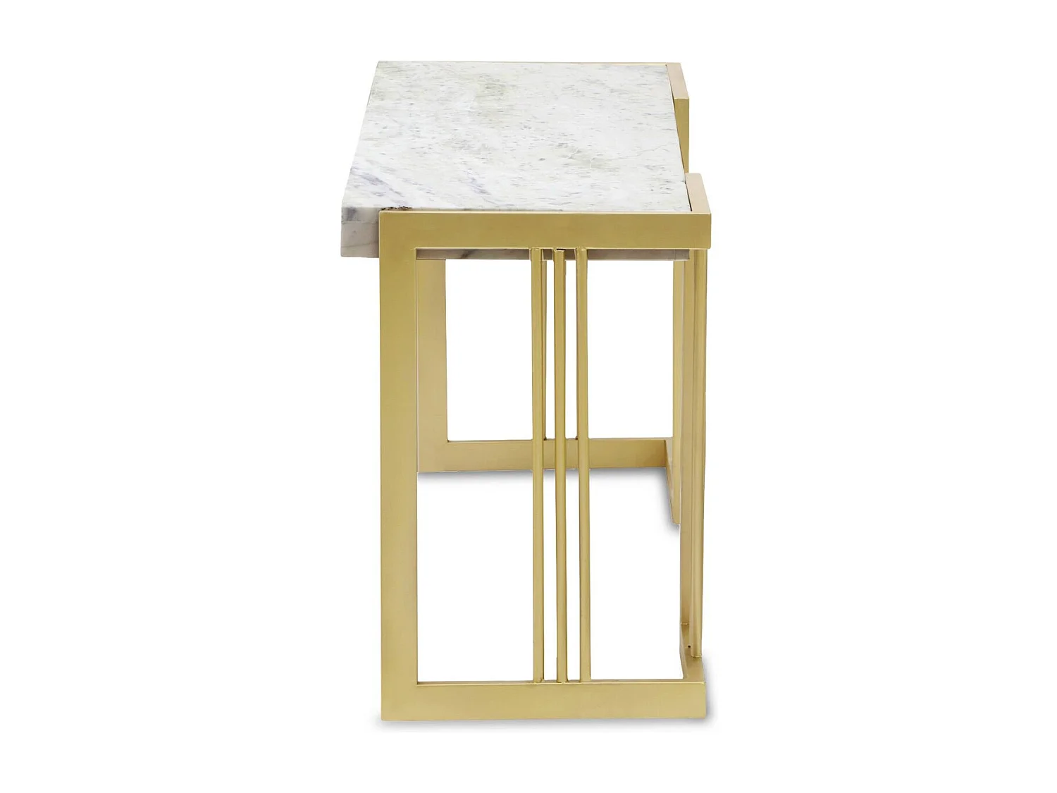 Meuble TV en Marbre Design "Cary" 140cm Blanc