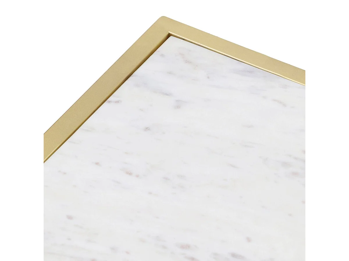 Meuble TV en Marbre Design "Cary" 140cm Blanc