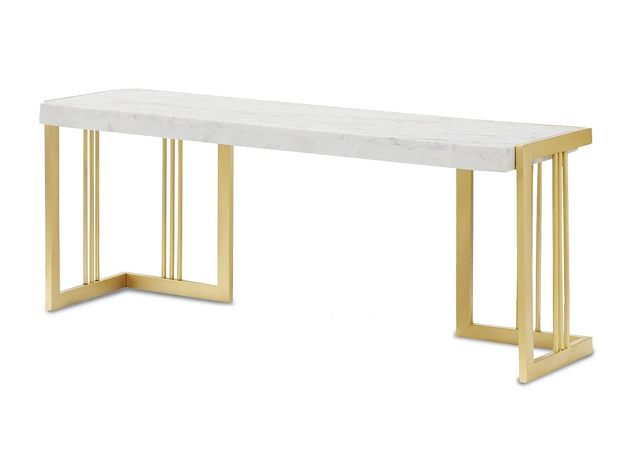 Meuble TV en Marbre Design "Cary" 140cm Blanc