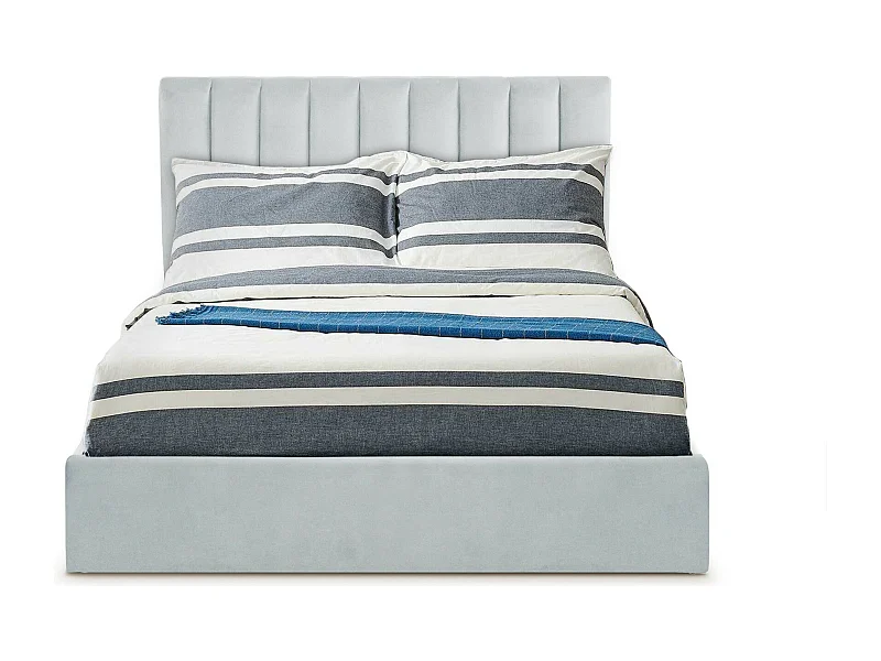 Lit Coffre Design en Tissu "Songa" 160x200cm Gris