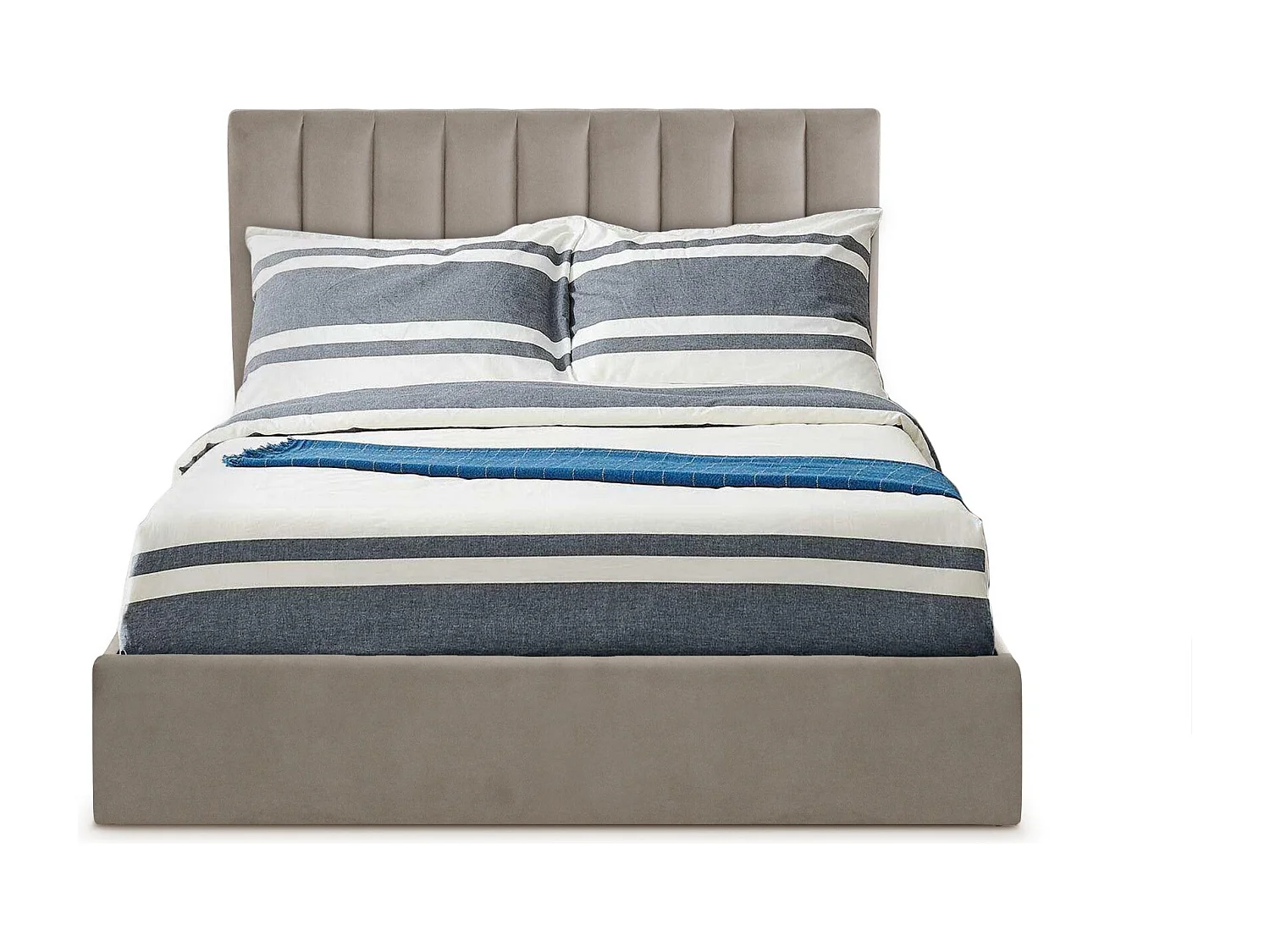 Lit Coffre Design Velours "Songa" 180x200cm Taupe