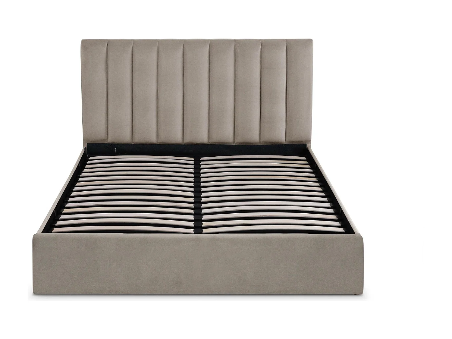 Lit Coffre Design Velours "Songa" 140x190cm Taupe