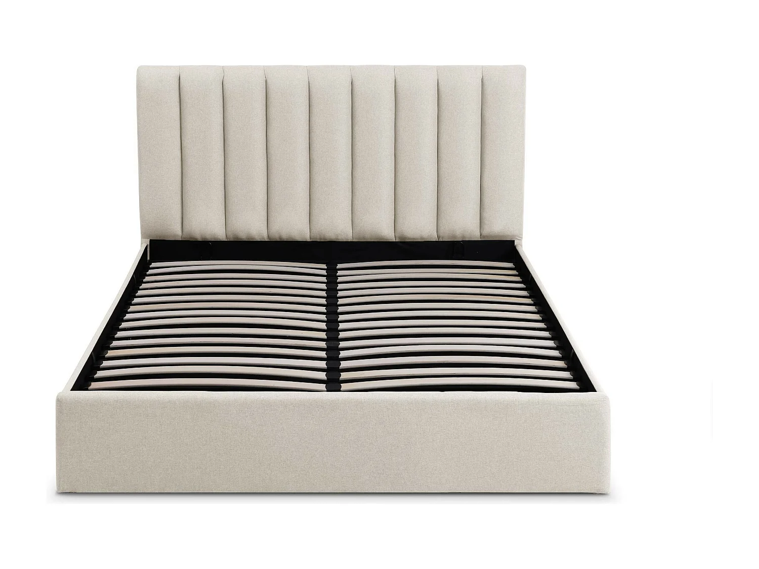 Lit Coffre Design en Tissu "Songa" 160x200cm Beige