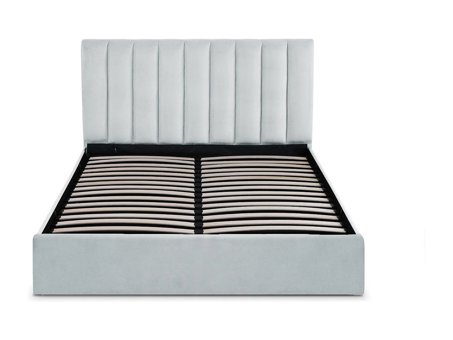 Lit Coffre Design Velours "Songa" 140x190cm Argent