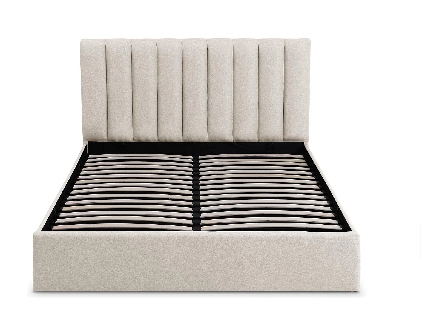 Lit Coffre Design en Tissu "Songa" 140x190cm Beige