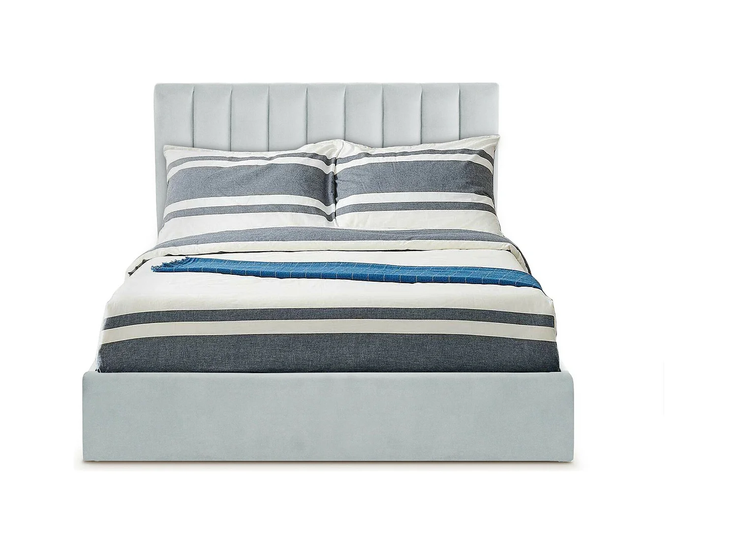 Lit Coffre Design Velours "Songa" 160x200cm Argent