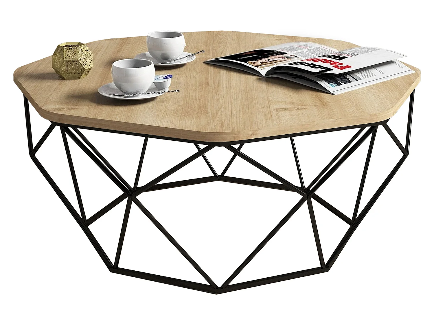 Table d’appoint ganges design panneau de particules plaqué mélaminé en couleur chêne, 90x38x90