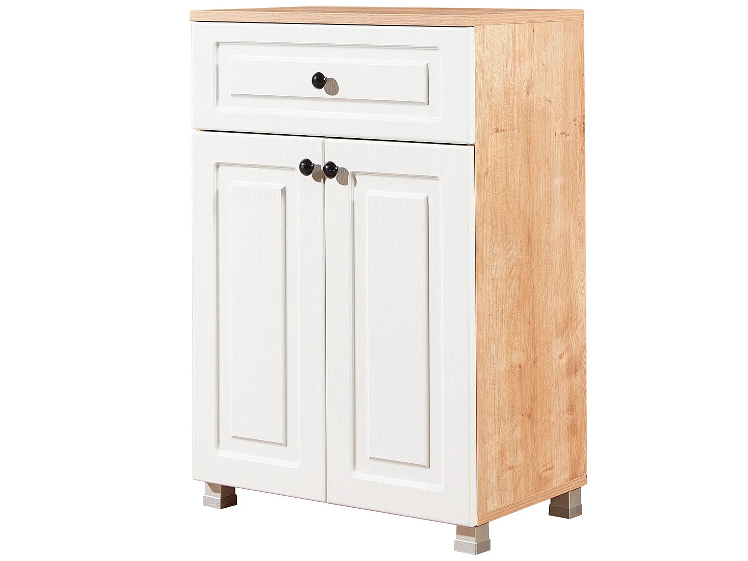 Meuble polyvalent, 100% aggloméré plaqué mélamine, couleur chêne safiro Noyer 60x89,5x39