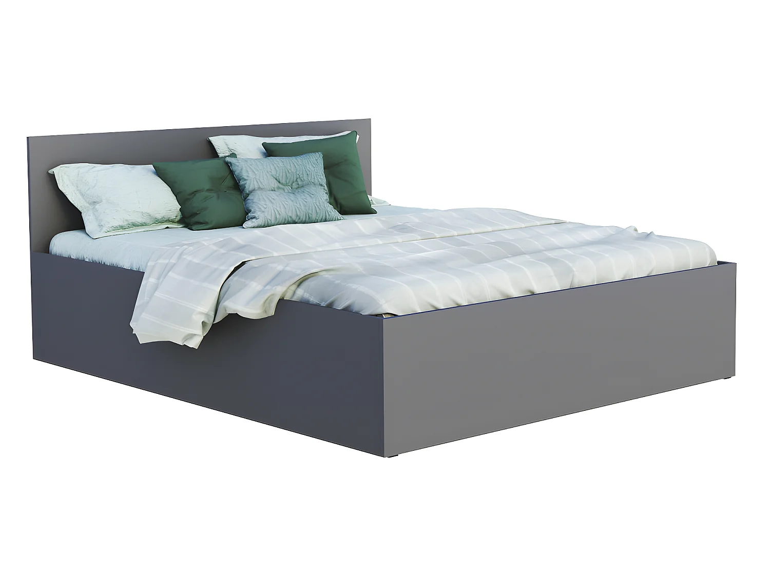 Lit coffre Paris 140 x 190 cm avec sommier à lattes relevable Gris