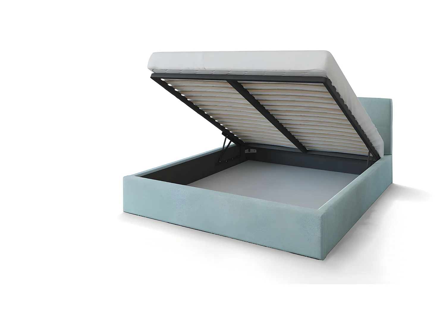 Lit coffre Vegas 140 x 190 cm  avec sommier à lattes relevable Mint