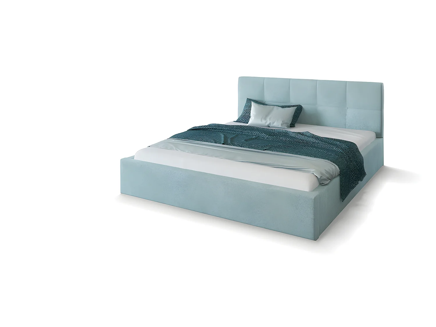 Lit coffre Vegas 140 x 190 cm  avec sommier à lattes relevable Mint