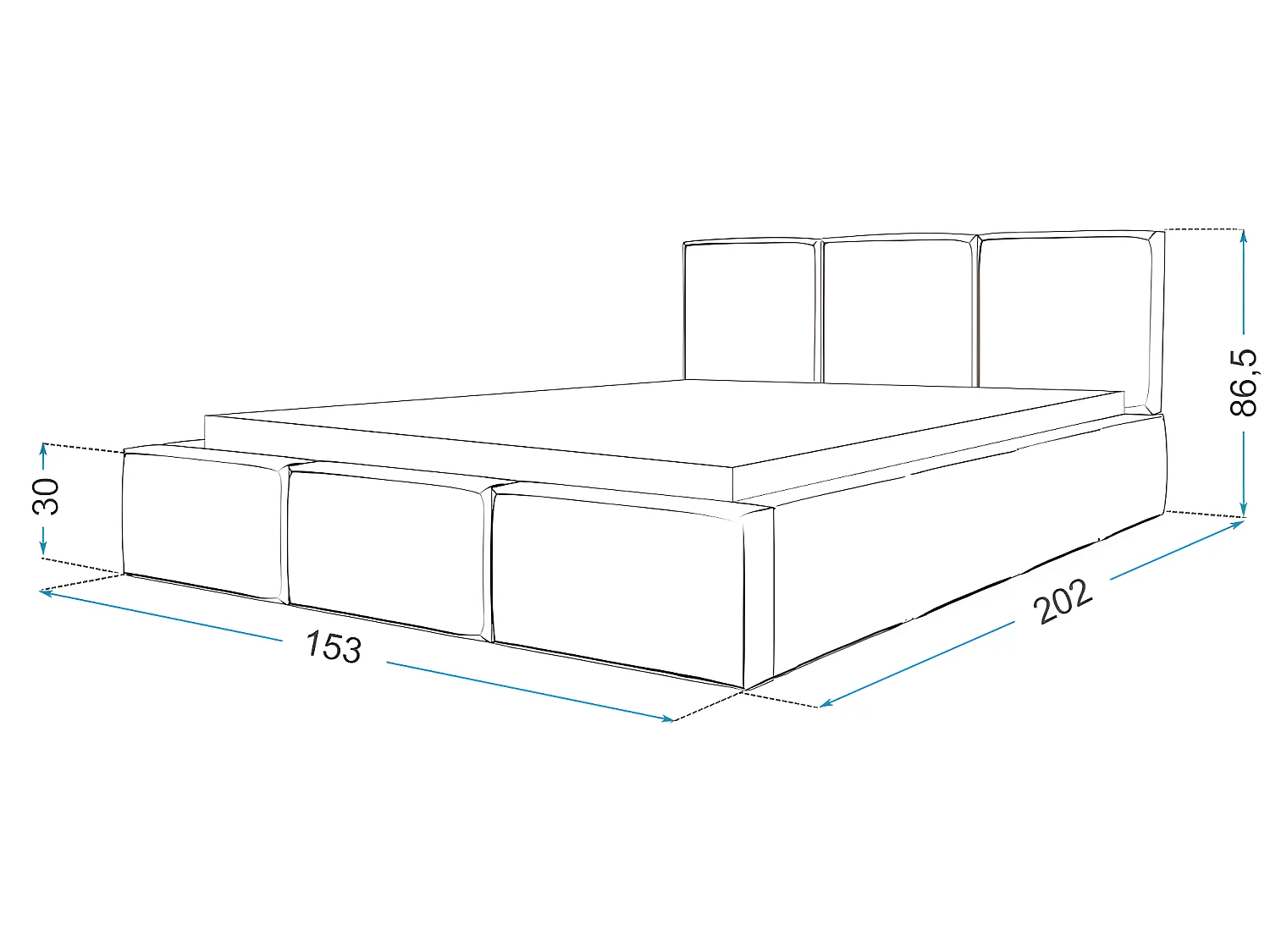 Lit coffre Tulum 140 x 190 cm avec sommier à lattes relevable Beige