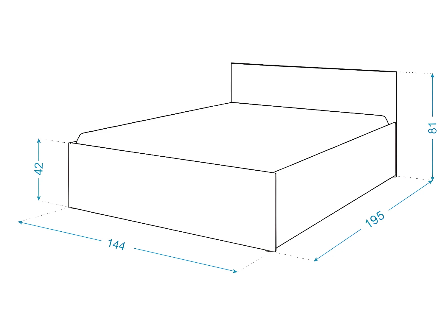 Lit coffre BARCELONA 140 x 190 cm avec sommier à lattes relevable Blanc
