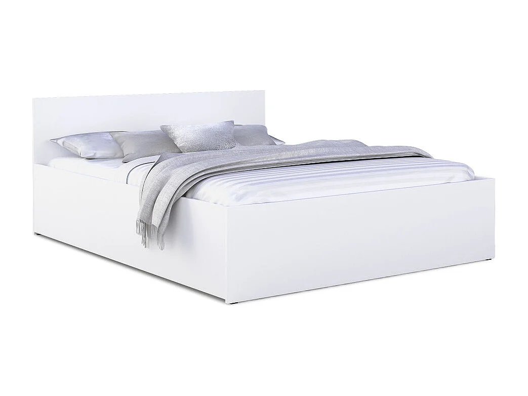 Lit coffre Paris 140 x 190 cm avec sommier à lattes relevable Blanc