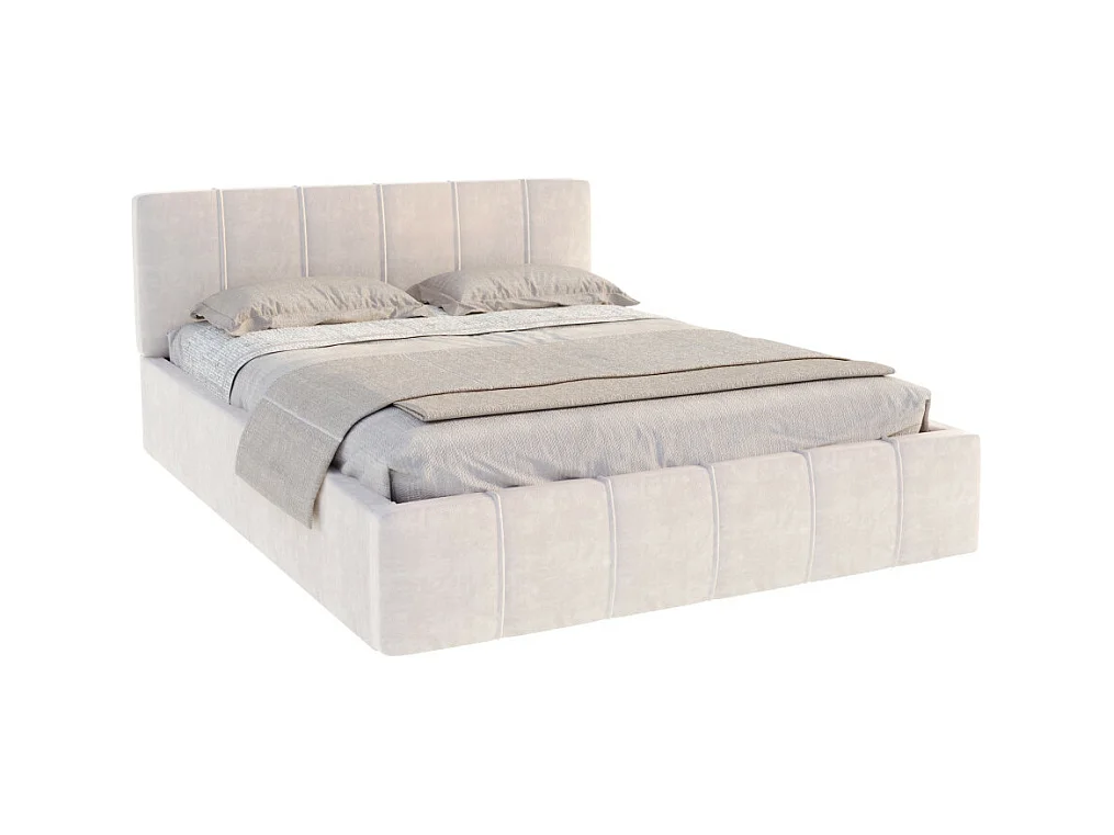 Lit coffre ATLANTA 160 x 200 cm avec sommier à lattes relevable Beige