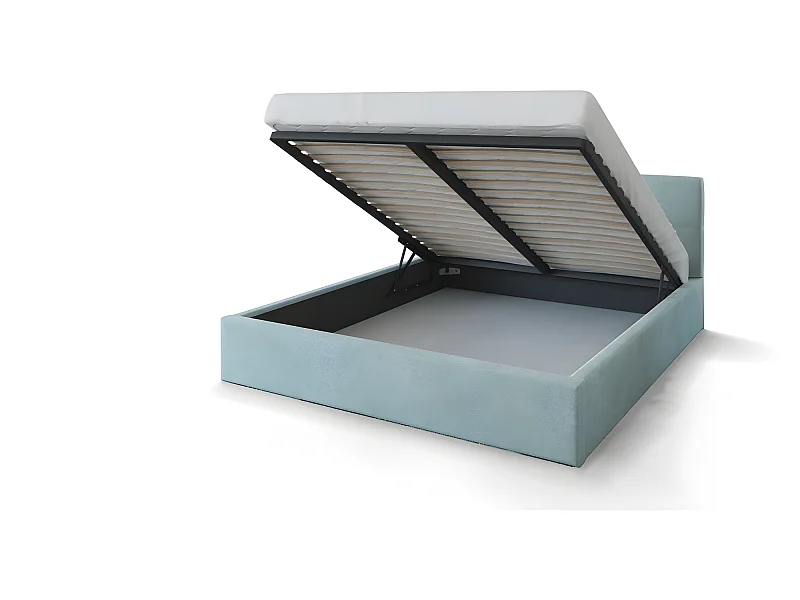 Lit coffre Vegas 160 x 200 cm avec sommier à lattes relevable Mint