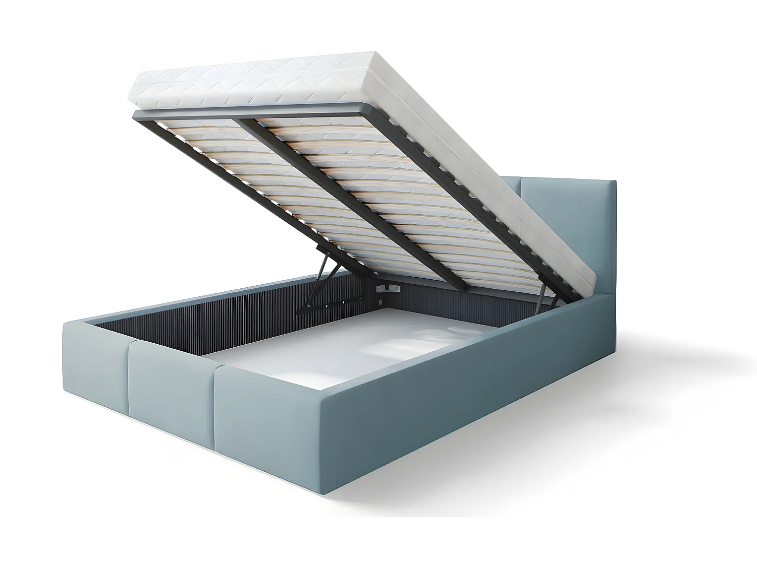 Lit coffre Tulum 140 x 190 cm avec sommier à lattes relevable Mint