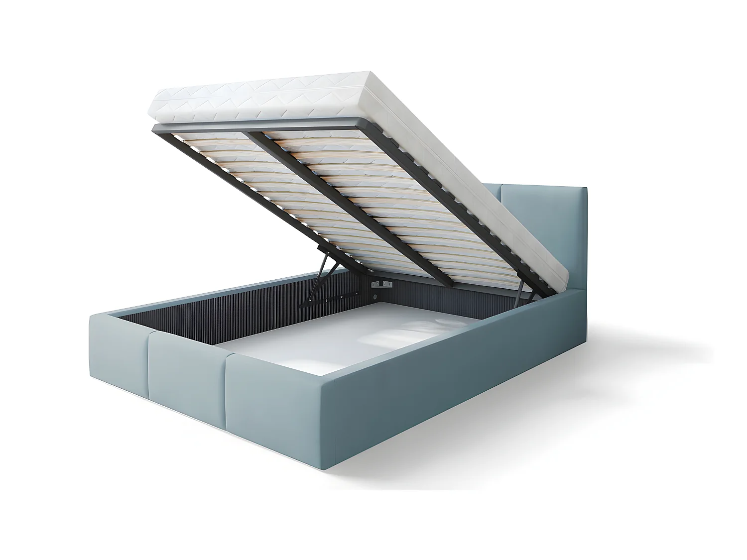 Lit coffre Tulum 140 x 190 cm avec sommier à lattes relevable Mint