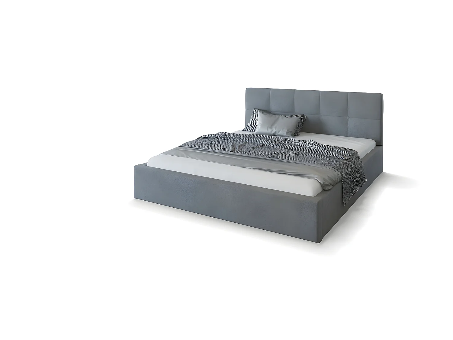 Lit coffre Vegas 140 x 190 cm  avec sommier à lattes relevable Gris Foncé